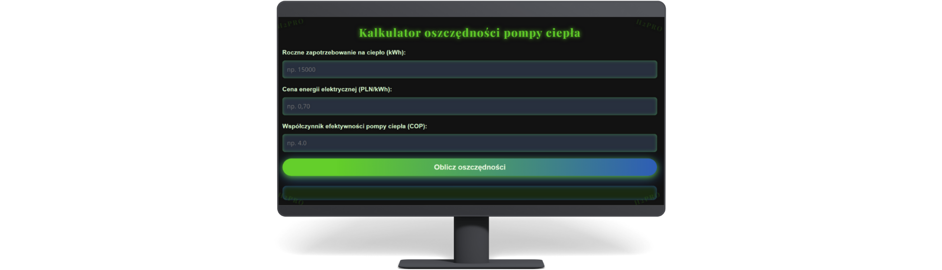  monitor z kalkulatorem oszczędności pompy ciepła2
